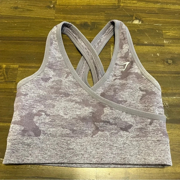 Gymshark Purple Camo Sports Bra - Picture 1 of 3